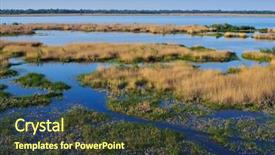  Presentation with wetland - Colorful presentation enhanced with aerial view of wetland backdrop and a tawny brown colored foreground