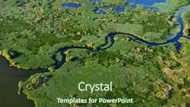  Presentation with wetland - Presentation design enhanced with aerial view of wetland background and a tawny brown colored foreground