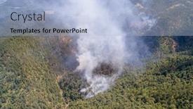  Presentation with forest fire - Presentation design consisting of aerial-view-of-wildfire background and a light blue colored foreground