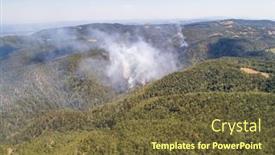  Presentation with forest fire - Slides having aerial-view-of-wildfire background and a tawny brown colored foreground