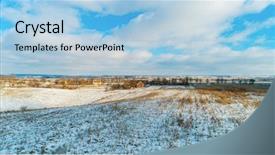  Presentation with forests - Slide deck enhanced with aerial view of winter land background and a light blue colored foreground