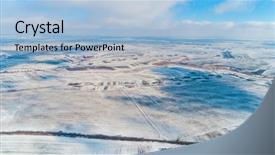  Presentation with forests - Slide set featuring aerial view of winter land background and a light blue colored foreground