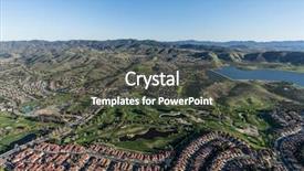  Presentation with ranch - Cool new PPT theme with aerial view of wood ranch backdrop and a dark gray colored foreground