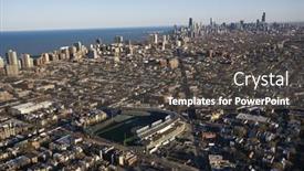  Presentation with chicago skyline - Beautiful presentation theme featuring aerial-view-of-wrigley-field backdrop and a  colored foreground