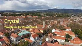  Presentation with croatia zagreb - Colorful theme enhanced with aerial view of zagreb the capital of croatia backdrop and a tawny brown colored foreground