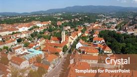  Presentation with croatia zagreb - Amazing PPT layouts having aerial view of zagreb the capital of croatia backdrop and a coral colored foreground