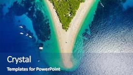  Presentation with bol - Beautiful slide deck featuring aerial view of zlatni rat backdrop and a ocean colored foreground