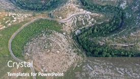  Presentation with circus - Cool new slide deck with aerial-view-on-a-road backdrop and a gray colored foreground