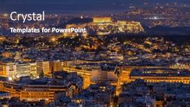  Presentation with sunset - Presentation theme enhanced with aerial-view-on-athens-greece background and a ocean colored foreground