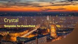  Presentation with night - PPT layouts enhanced with aerial-view-on-berlin background and a  colored foreground
