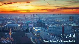  Presentation with night - PPT theme enhanced with aerial-view-on-berlin background and a ocean colored foreground