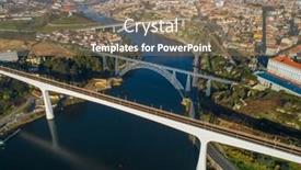  Presentation with bridges - Slide set featuring aerial-view-on-bridges background and a coral colored foreground