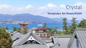  Presentation with world heritage - Slides enhanced with aerial-view-on-famous-floating background and a sky blue colored foreground