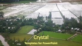  Presentation with canals - Slides with aerial view on green paddy background and a tawny brown colored foreground