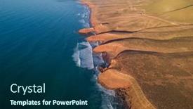  Presentation with beach rocks - Presentation theme featuring aerial-view-on-legzira-beach background and a navy blue colored foreground