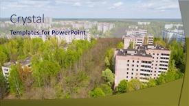  Presentation with pripyat - Slide deck with aerial-view-on-residential-area background and a sky blue colored foreground
