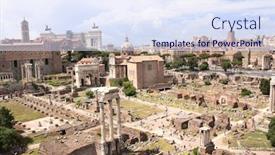  Presentation with forum - Beautiful theme featuring aerial-view-on-roman-forum backdrop and a sky blue colored foreground
