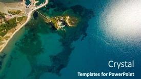  Presentation with zakynthos - Slide deck consisting of aerial view on the cameo island of zakynthos greece background and a ocean colored foreground