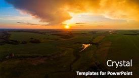  Presentation with agricultural - Presentation theme with aerial-view-on-the-field background and a black colored foreground