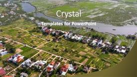  Presentation with vegetable garden - Slide set with aerial-view-on-the-garden background and a violet colored foreground