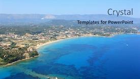  Presentation with zakynthos - Presentation theme enhanced with aerial view on zakynthos greece - tsilivi background and a light blue colored foreground