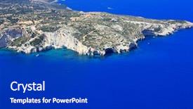  Presentation with greece blue - Audience pleasing PPT layouts consisting of zakynthos greece - blue caves backdrop and a dark gray colored foreground
