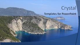  Presentation with zakynthos - Colorful slides enhanced with aerial view on zakynthos island greece backdrop and a light blue colored foreground