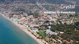  Presentation with zakynthos - Colorful theme enhanced with aerial-view-on-zakynthos-island backdrop and a gray colored foreground