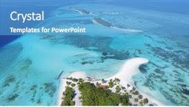  Presentation with aerial - Audience pleasing slides consisting of aerial view over a maldives backdrop and a teal colored foreground