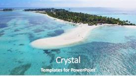  Presentation with panoramic - PPT theme enhanced with aerial view over a maldives background and a teal colored foreground