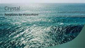  Presentation with ocean waves - PPT theme enhanced with aerial-view-over-azure-ocean background and a light blue colored foreground