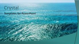  Presentation with ocean waves - Presentation with aerial-view-over-azure-ocean background and a light blue colored foreground