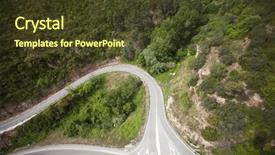  Presentation with road intersection - Cool new PPT layouts with aerial view over road intersection backdrop and a tawny brown colored foreground