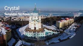  Presentation with aerial - Audience pleasing slide deck consisting of st andrew's church backdrop and a teal colored foreground