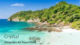  Presentation with sand ocean - Audience pleasing slide set consisting of aerial-view-point-of-tropical backdrop and a arctic colored foreground