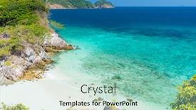  Presentation with sand ocean - Slide set enhanced with aerial-view-point-of-tropical background and a mint green colored foreground