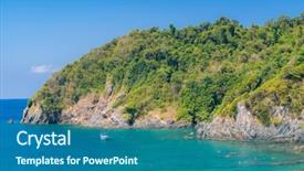  Presentation with sand ocean - PPT layouts featuring aerial view point of tropical background and a ocean colored foreground