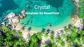  Presentation with aerial view of cape town - Beautiful presentation theme featuring aerial-view-sai-nuan-beach backdrop and a teal colored foreground