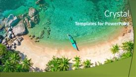  Presentation with thailand - Slide set with aerial-view-sai-nuan-beach background and a ocean colored foreground