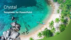  Presentation with aerial - Presentation theme featuring aerial-view-sai-nuan-beach background and a ocean colored foreground