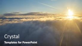  Presentation with aircraft - Slides having aerial-view-seen-over-clouds background and a tawny brown colored foreground