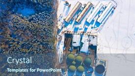  Presentation with biogas - Beautiful PPT layouts featuring aerial-view-to-biogas-plant backdrop and a ocean colored foreground