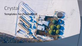  Presentation with biogas - Cool new PPT theme with aerial-view-to-biogas-plant backdrop and a sky blue colored foreground