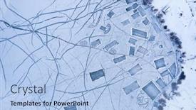  Presentation with lake ice - Amazing slide set having aerial-view-to-frozen-lake backdrop and a light blue colored foreground