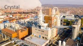  Presentation with co2 pollution - PPT theme featuring aerial-view-to-industrial-area background and a lemonade colored foreground