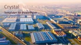  Presentation with czech republic - PPT layouts having aerial-view-to-industrial-zone background and a lemonade colored foreground