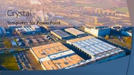  Presentation with zone - Slide deck consisting of aerial-view-to-industrial-zone background and a coral colored foreground