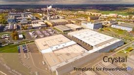  Presentation with czech republic - Audience pleasing PPT layouts consisting of aerial view to industrial zone backdrop and a coral colored foreground