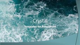  Presentation with blue waves - Theme featuring aerial-view-to-ocean-waves background and a teal colored foreground