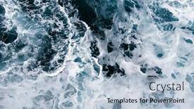  Presentation with blue waves - Slide deck consisting of aerial-view-to-ocean-waves background and a light blue colored foreground